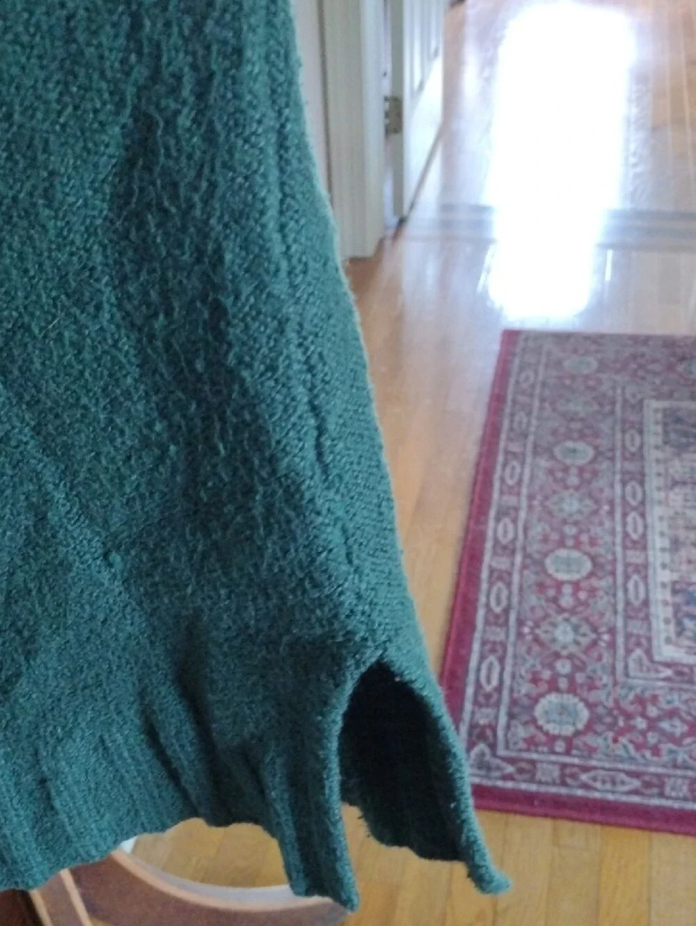 Pilcro Anthropologie Deep Green V-Neck Relaxed Women's Sweater